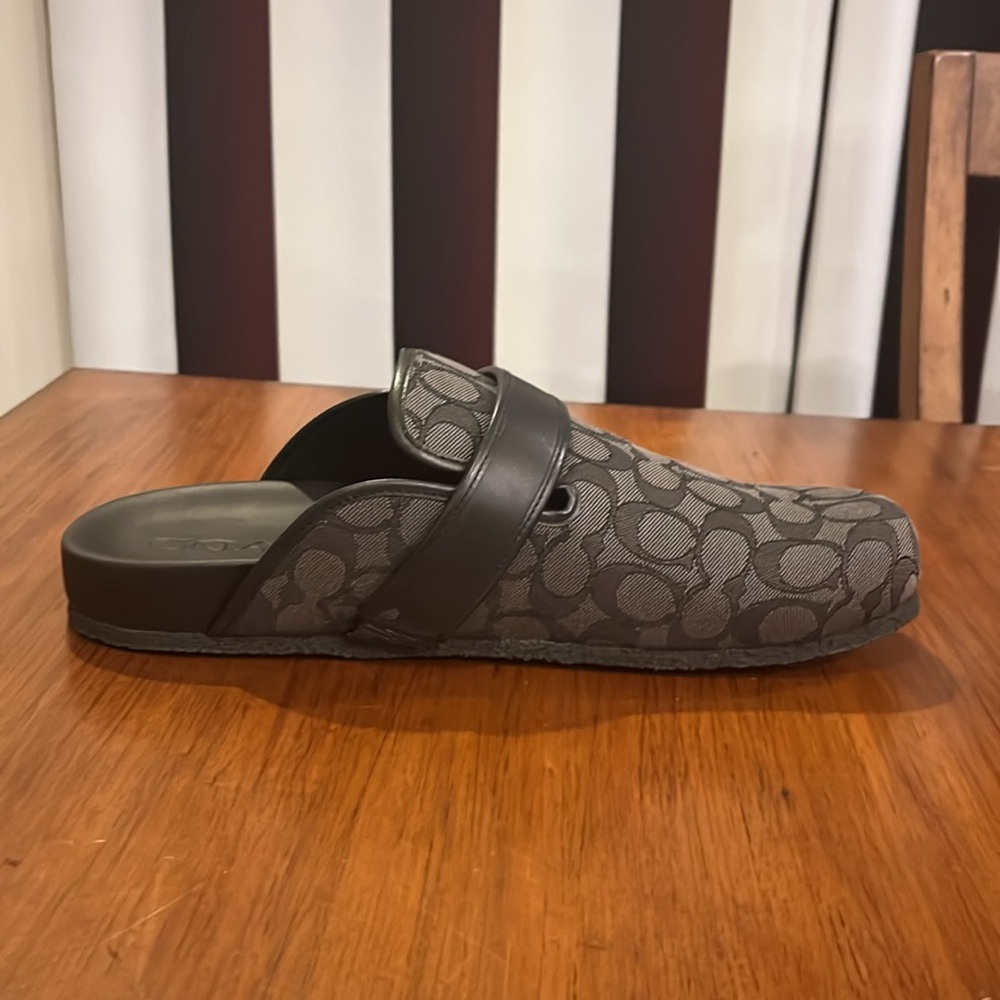 Coach New York Signature Clog Shoes new Charcoal Black Men’s Size 13 - Picture 4 of 16
